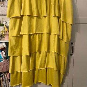 Long Yellow Layered Skirt